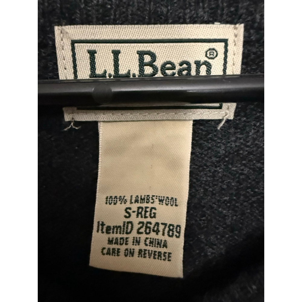 Women's L.L.Bean Charcoal 100% Lambswool V-Neck Sweater S - Picture 2 of 3